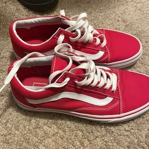 Red low top Vans